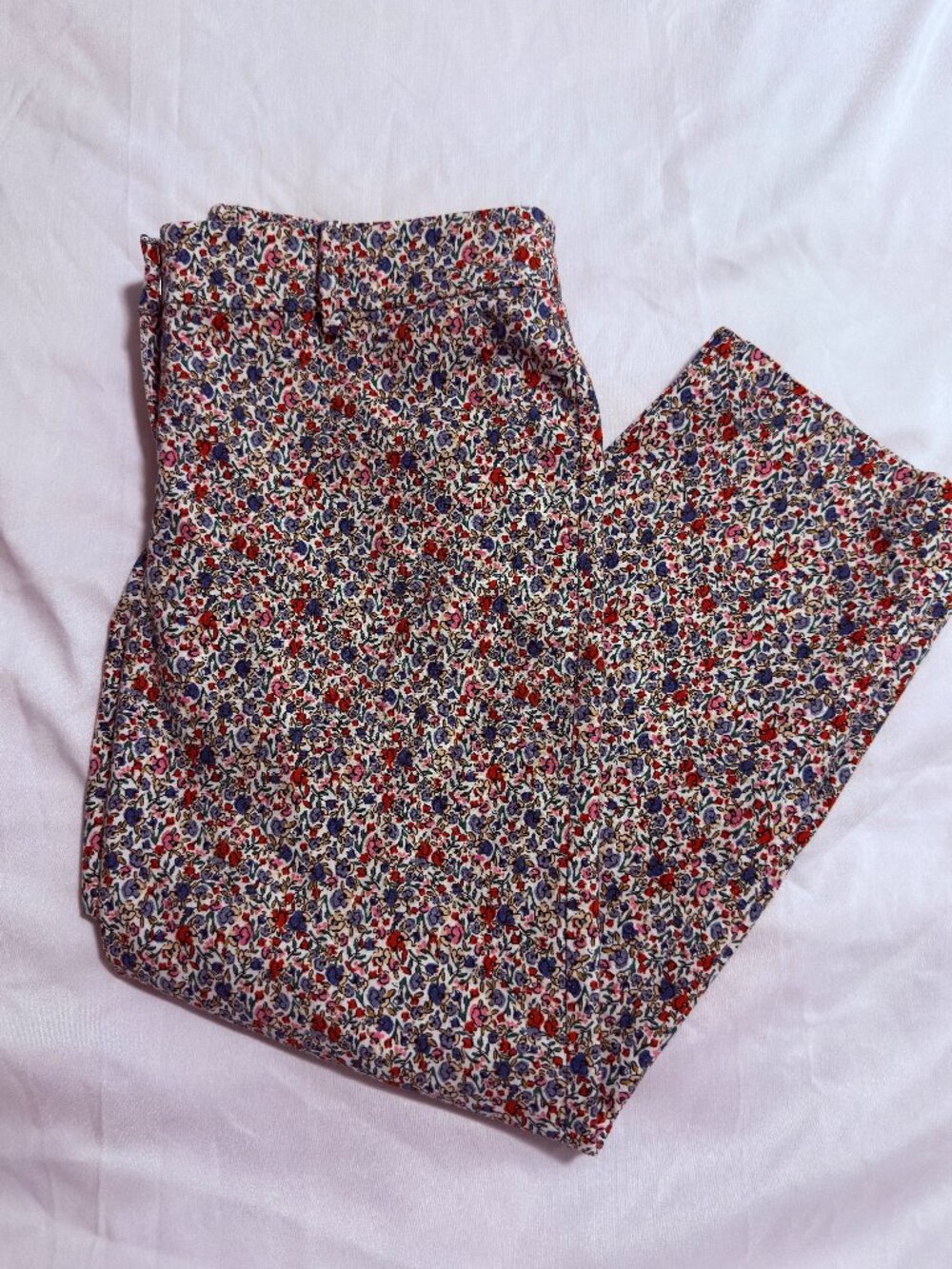 Loft Women’s Multicolor Floral Ankle Pants Straight Leg Mid Rise Size 8P